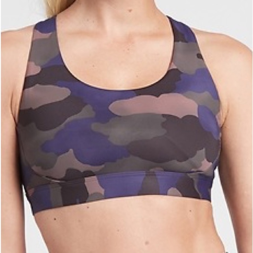 Athleta Ultimate Printed Camo Supersonic Sports Bra Mantra Print size Medium